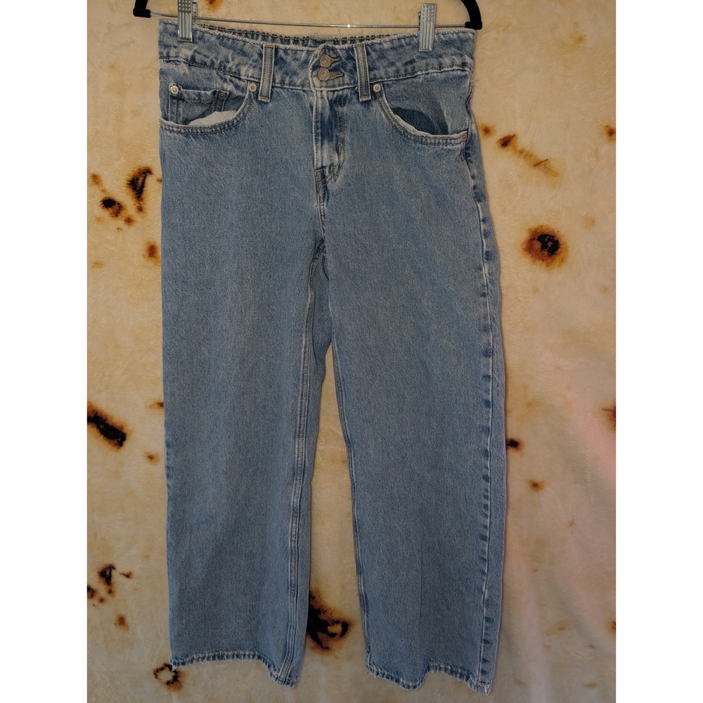 Levi's Superlow Jeans Womens 28 Blue Light Wash Y2K Straight Leg A7498-0000